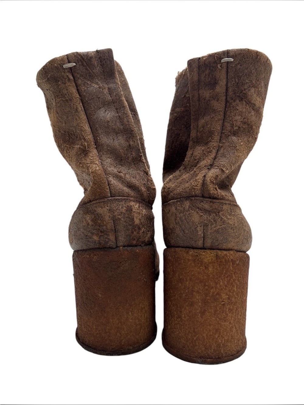 Maison Martin Margiela vintage Brown Split-Toe tabi Suede Boots. Rare ! - Picture 4 of 16